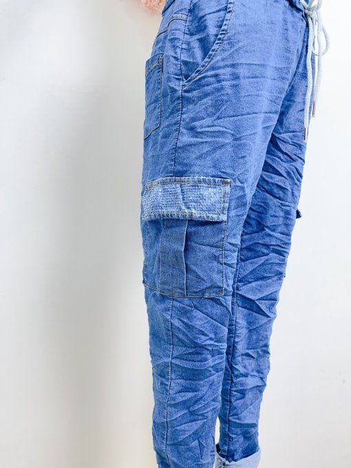 Pantalon magique coupe treillis jean sequins poches.36 au 40