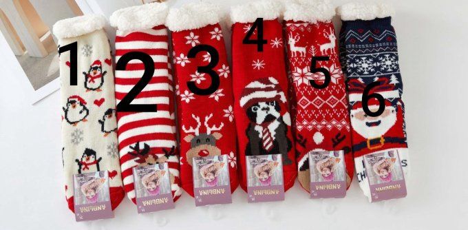 Chaussettes chaussons de Noël Taille unique 35 au 41