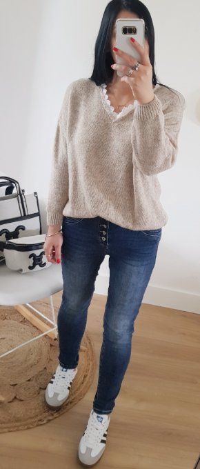 Pull avec effet chemisier en dessous 