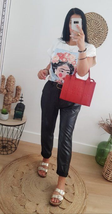 The tote bag rouge simili cuir petit format 