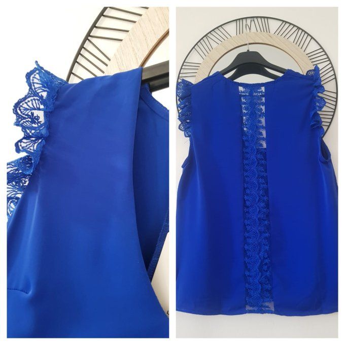 Blouse bleu roi  Emma et Ella - Taille S M ou L - 