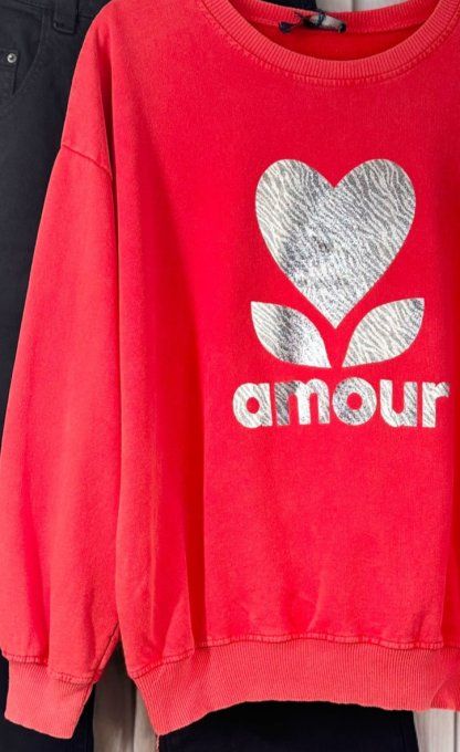 April Vintage - Sweat AMOUR Rouge ou Ecru