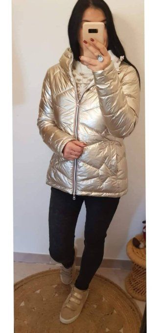 Parka doré courte reversible en doudoune dorée Laura Jo Xl ( 40 voir  petit 42) 