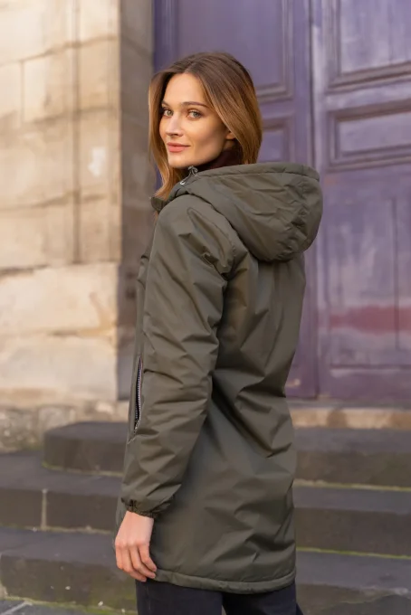 LAURA JO - Parka fourrée Kaki S M L ou XL -  Ref 18269