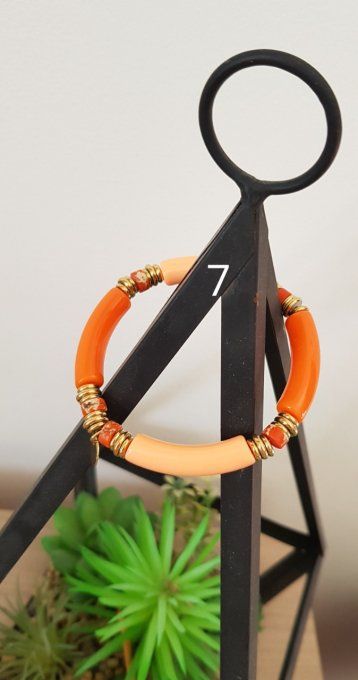 Bracelet tubo résin élastique tendance colorés 9 modèles 