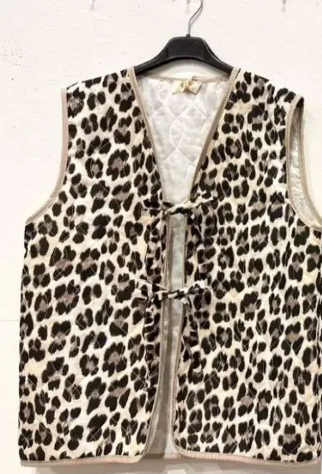 GILET SANS MANCHES MATELASSE LEGER IMPRIME ANIMAL