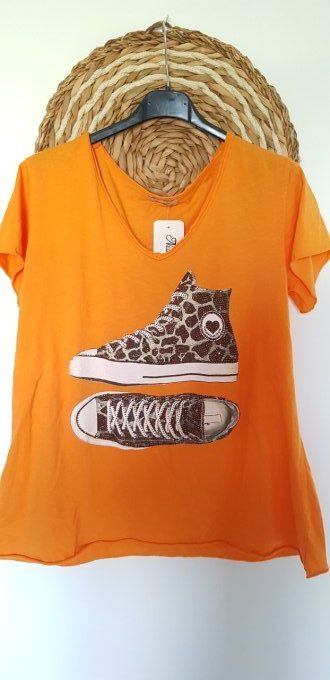 Tee shirt orange esprit converse