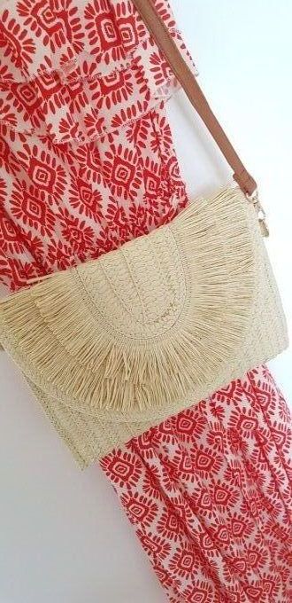 Sac tendance beaux jours en raphia dit Enveloppe 