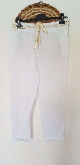 Pantalon lin blanc taille unique 38 40 42